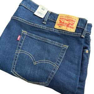 Levis 541 Athletic Taper Mens Jeans 48x30 Dark Wash Blue Stretch 18757-0081 NEW